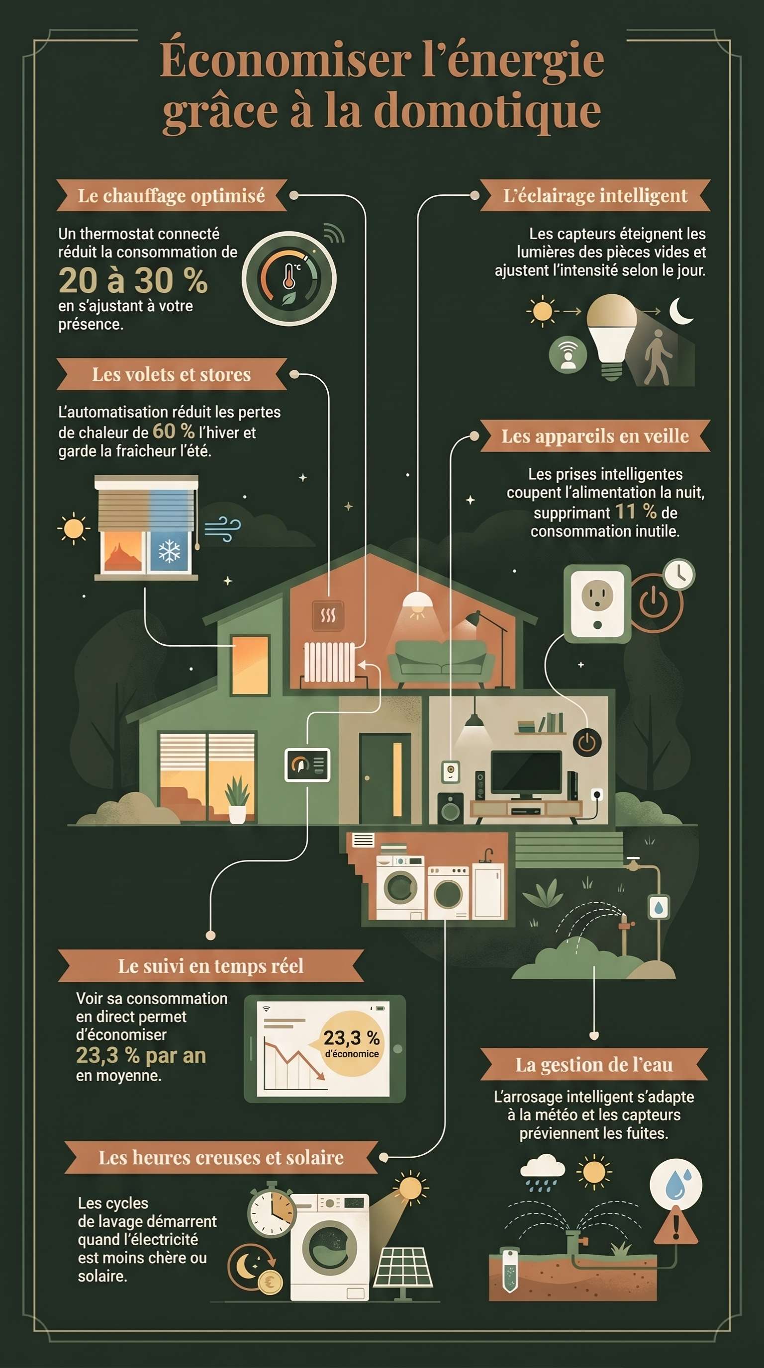 Infographie : comment faire des économies d'énergie grace à la domotique
